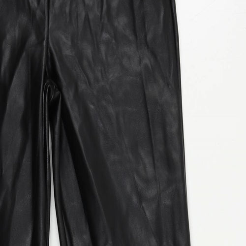 ASOS Womens Black Polyurethane Trousers Size 8 L31 in Regular Zip - Faux Leather