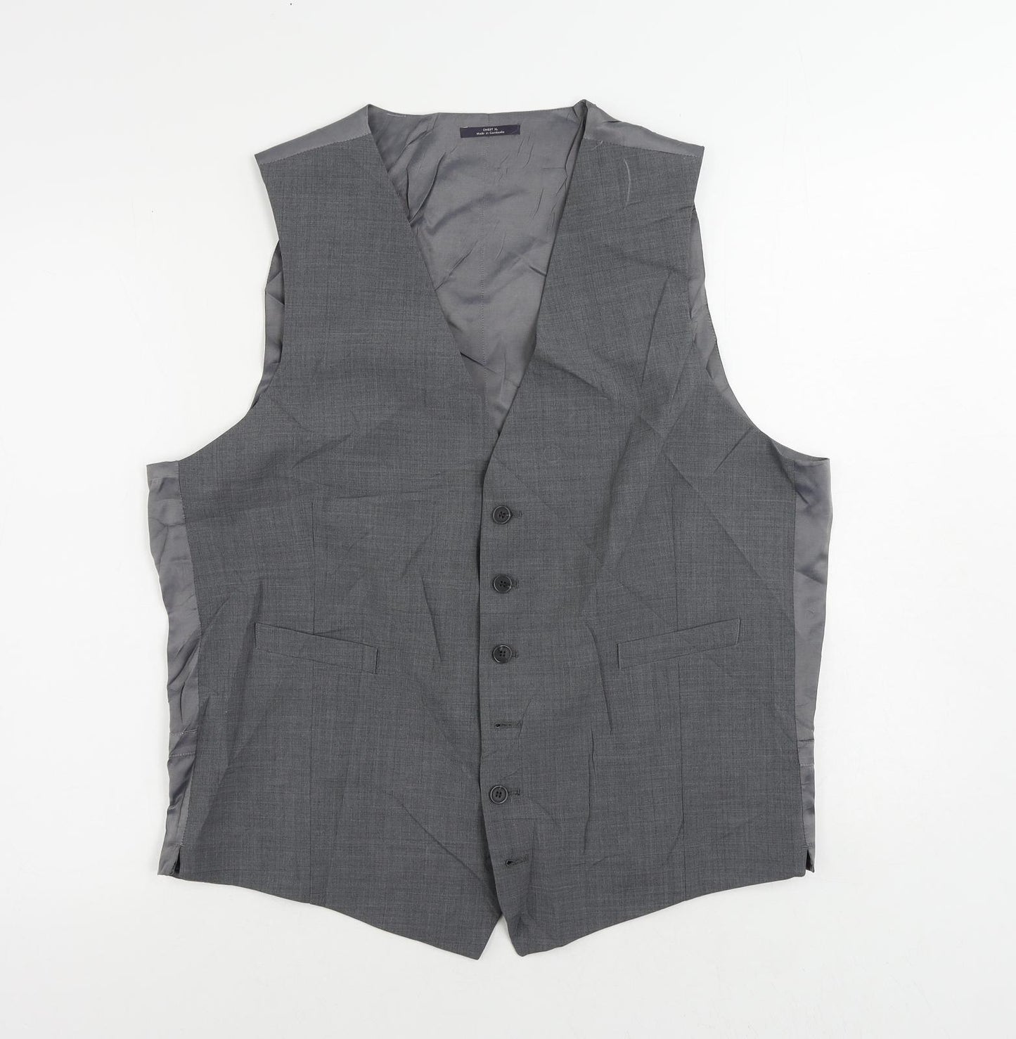 Marks and Spencer Mens Grey Polyester Jacket Suit Waistcoat Size 44 Regular
