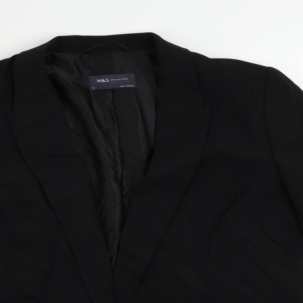 Marks and Spencer Womens Black Jacket Blazer Size 12 - Open