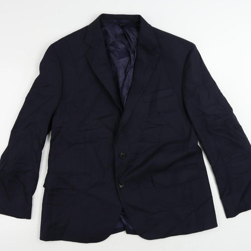 Marks and Spencer Mens Blue Wool Jacket Suit Jacket Size 42 Regular