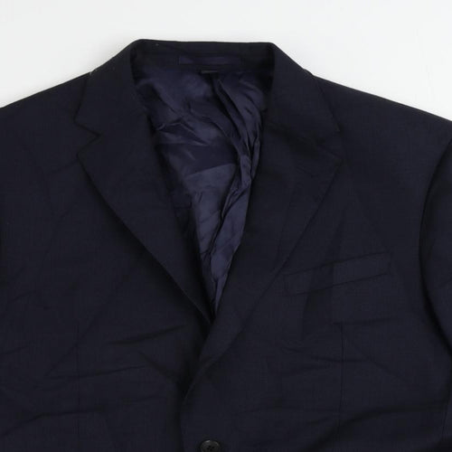 Marks and Spencer Mens Blue Wool Jacket Suit Jacket Size 42 Regular