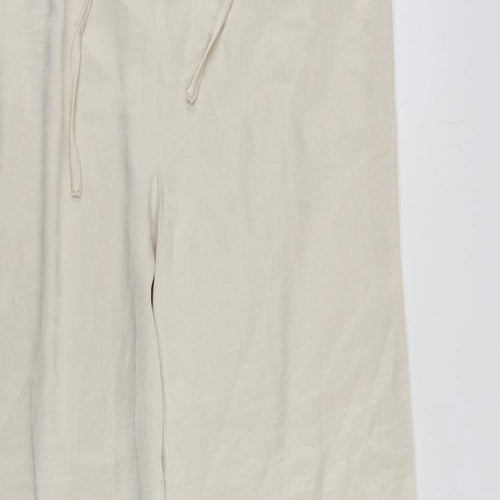 4th+ Reckless Womens Ivory Polyester Trousers Size 12 L29 in Regular Drawstring - Adjustable Waist