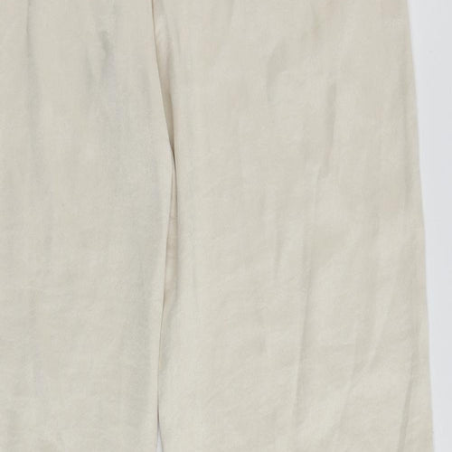 4th+ Reckless Womens Ivory Polyester Trousers Size 12 L29 in Regular Drawstring - Adjustable Waist