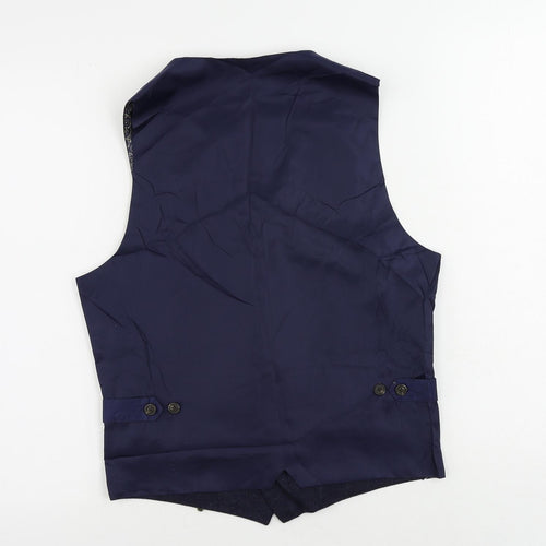 Marks and Spencer Mens Blue Wool Jacket Suit Waistcoat Size 36 Regular