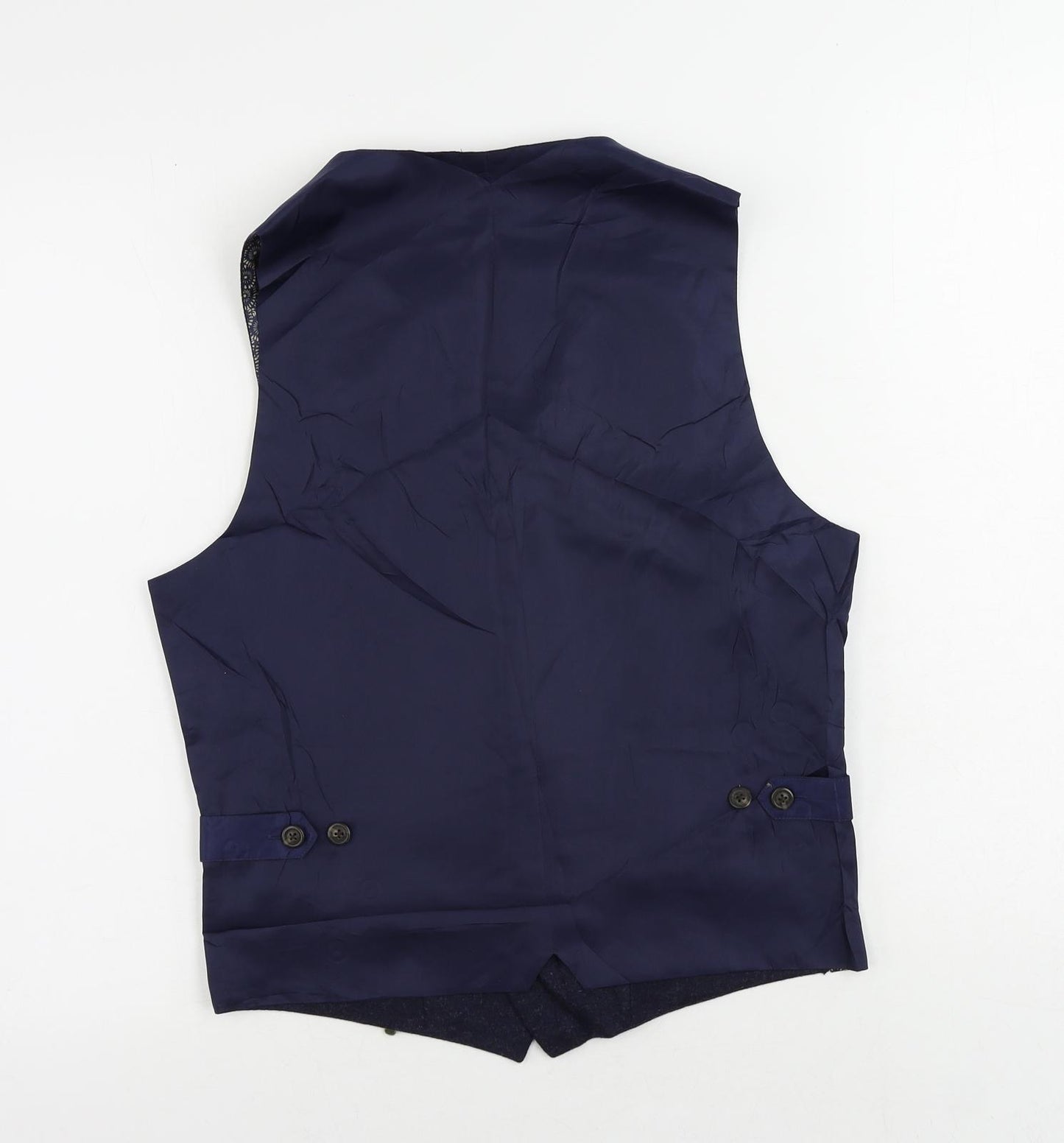 Marks and Spencer Mens Blue Wool Jacket Suit Waistcoat Size 36 Regular