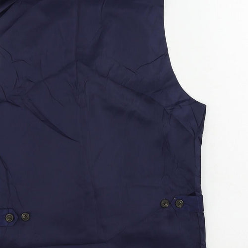 Marks and Spencer Mens Blue Wool Jacket Suit Waistcoat Size 36 Regular