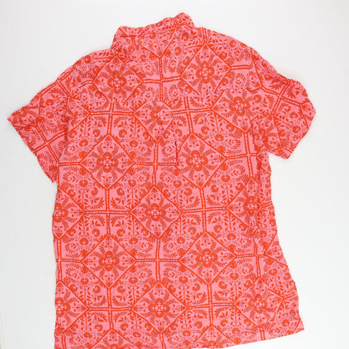 ASOS Womens Pink Paisley Viscose Shirt Dress Size 26 Collared Button