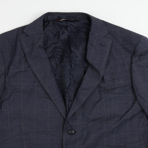 Marks and Spencer Mens Blue Check Wool Jacket Suit Jacket Size 42 Regular