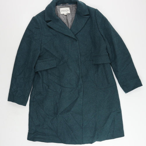 CC Womens Green Overcoat Coat Size 14 Snap