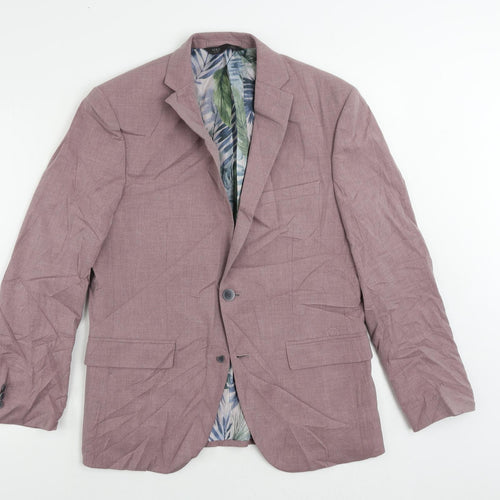 Marks and Spencer Mens Purple Polyester Jacket Suit Jacket Size 40 Regular