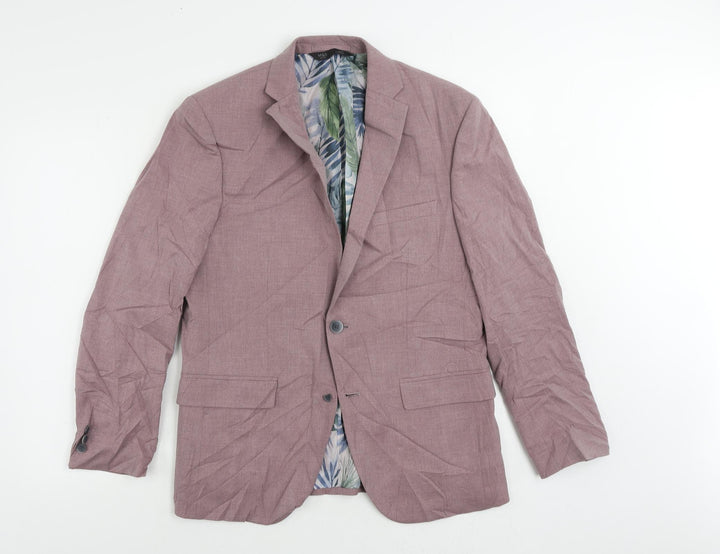 Marks and Spencer Mens Purple Polyester Jacket Suit Jacket Size 40 Regular