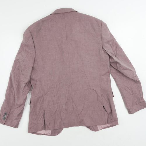 Marks and Spencer Mens Purple Polyester Jacket Suit Jacket Size 40 Regular