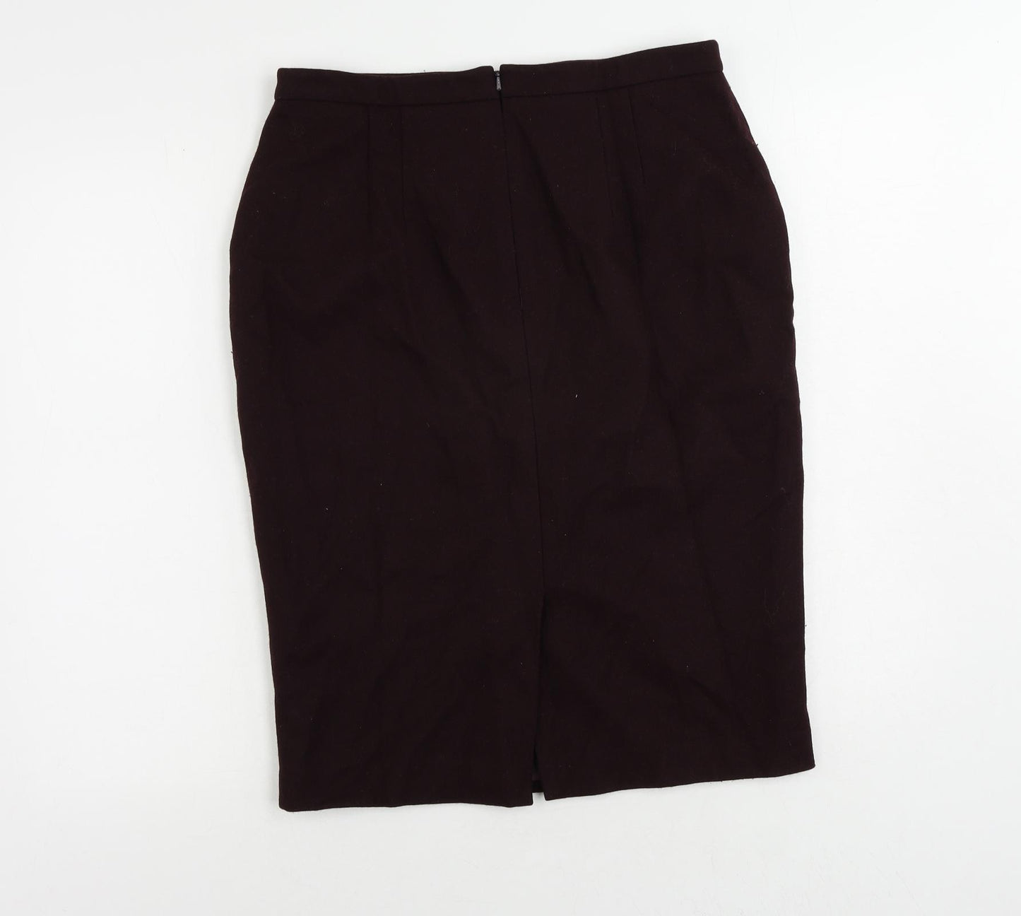 Hobbs Womens Purple Wool Straight & Pencil Skirt Size 12 Zip - Lined