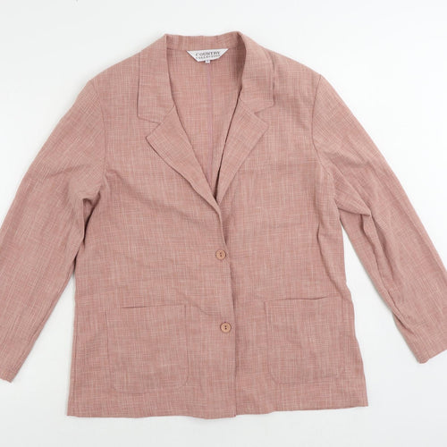 Country Collection Womens Pink Jacket Blazer Size 16 Button - Lightweight