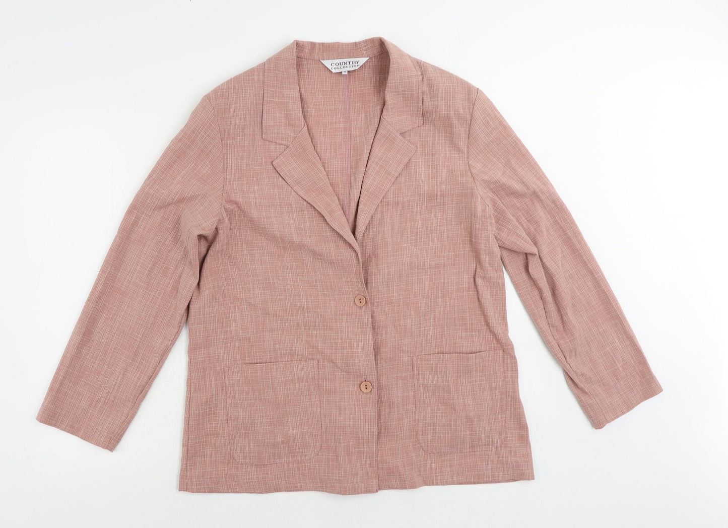 Country Collection Womens Pink Jacket Blazer Size 16 Button - Lightweight