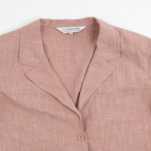 Country Collection Womens Pink Jacket Blazer Size 16 Button - Lightweight