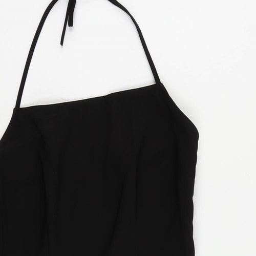 H&M Womens Black Polyester Mini Size 12 Halter Zip