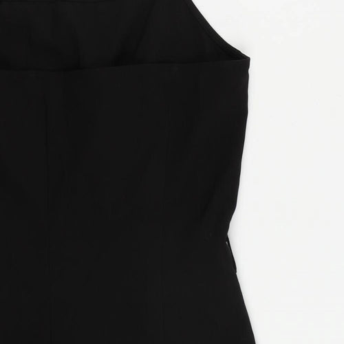 H&M Womens Black Polyester Mini Size 12 Halter Zip
