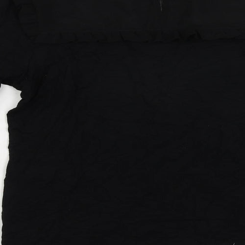 Dorothy Perkins Womens Black Viscose Basic Blouse Size 12 Mock Neck