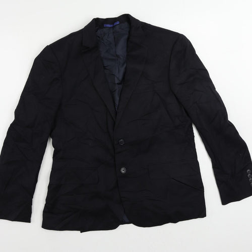 Marks and Spencer Mens Black Polyester Jacket Suit Jacket Size 40 Regular