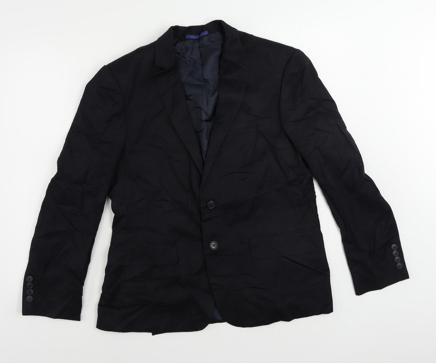 Marks and Spencer Mens Black Polyester Jacket Suit Jacket Size 40 Regular