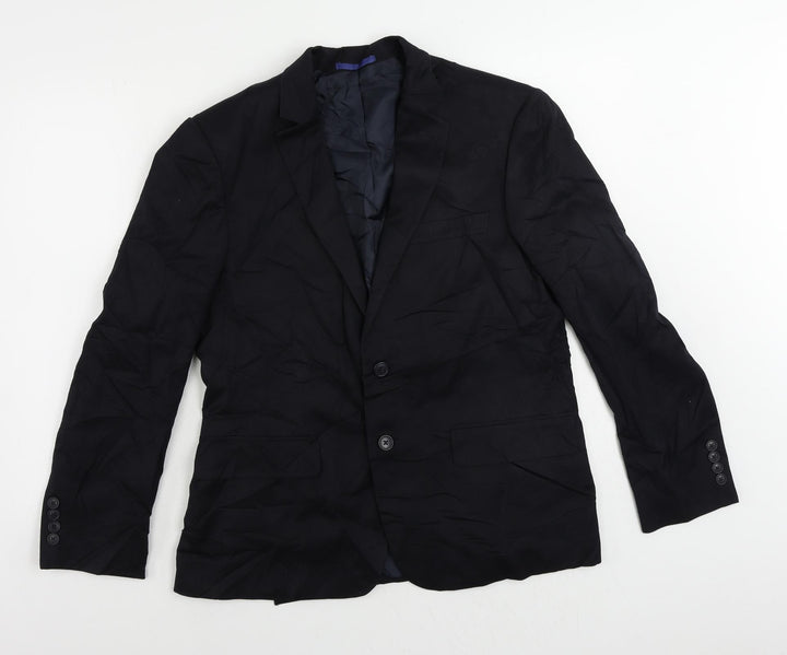 Marks and Spencer Mens Black Polyester Jacket Suit Jacket Size 40 Regular