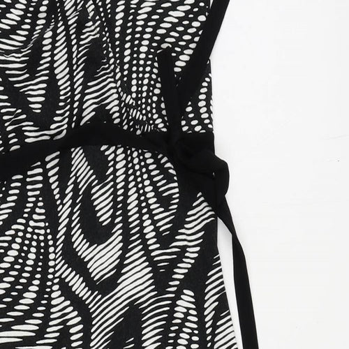 Spirit Womens Black Geometric Viscose Pencil Dress Size 10 Halter Pullover
