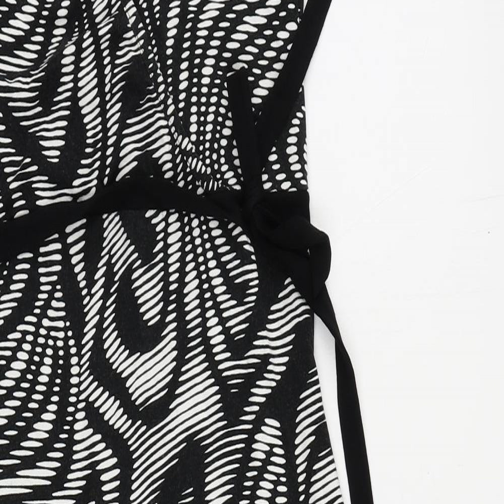 Spirit Womens Black Geometric Viscose Pencil Dress Size 10 Halter Pullover