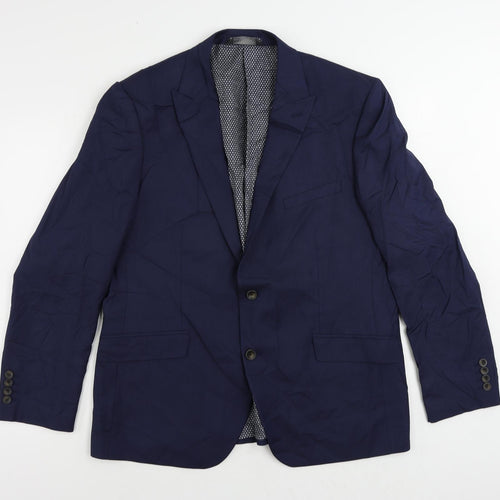 Marks and Spencer Mens Blue Polyester Jacket Suit Jacket Size 44 Regular
