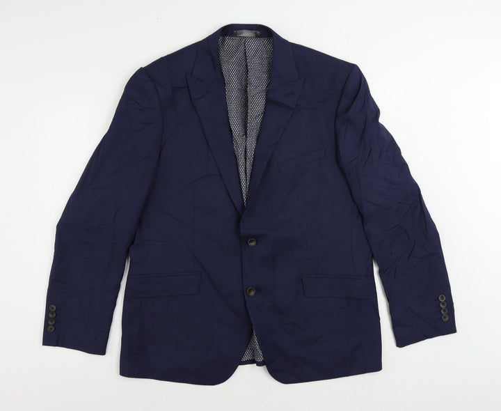 Marks and Spencer Mens Blue Polyester Jacket Suit Jacket Size 44 Regular