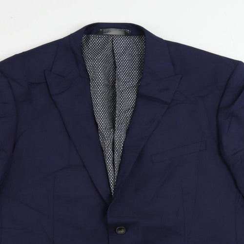 Marks and Spencer Mens Blue Polyester Jacket Suit Jacket Size 44 Regular