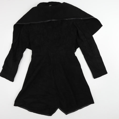 Oasis Womens Black Overcoat Coat Size S