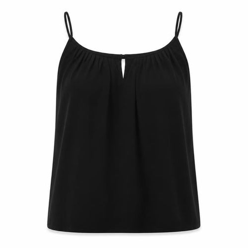 Naked Zebra Womens Black Polyester Camisole Tank Size M Round Neck - Layered