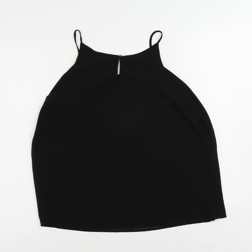 Naked Zebra Womens Black Polyester Camisole Tank Size M Round Neck - Layered