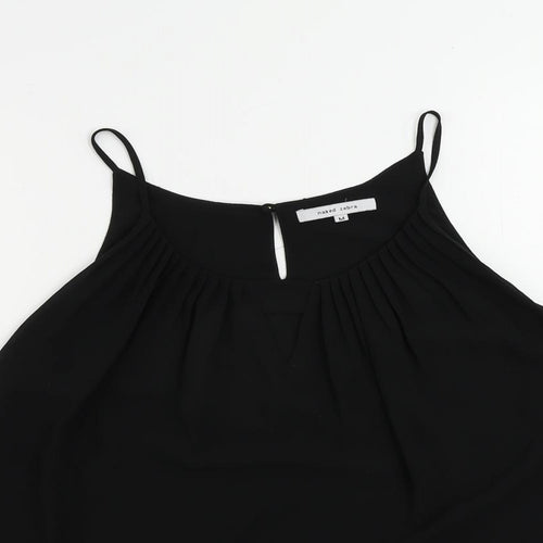 Naked Zebra Womens Black Polyester Camisole Tank Size M Round Neck - Layered