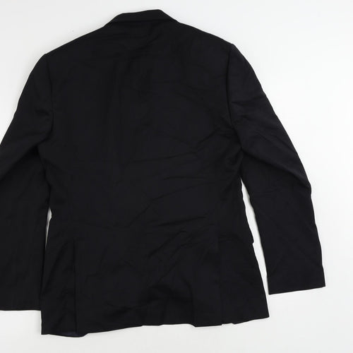 Marks and Spencer Mens Black Polyester Jacket Suit Jacket Size 38 Regular