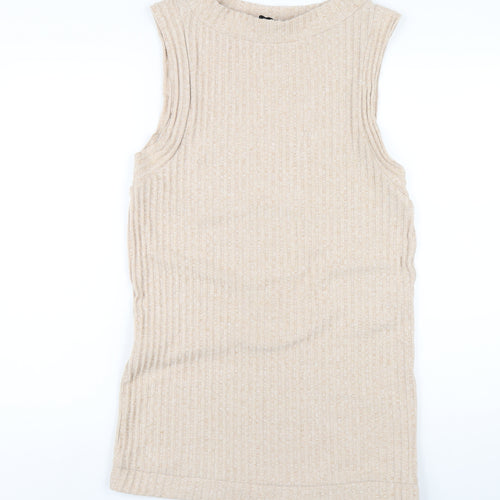 ASOS Womens Beige Polyester Mini Size 8 Boat Neck Pullover