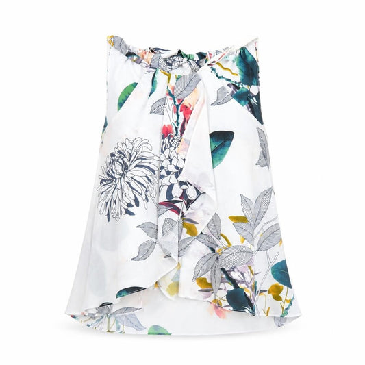 Front view of 3rd Love women’s multicoloured floral polyester basic t-shirt, size UK 10, round neck