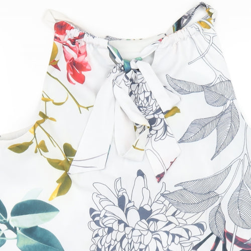 3rd Love Womens Multicoloured Floral Polyester Basic T-Shirt Size 10 Round Neck
