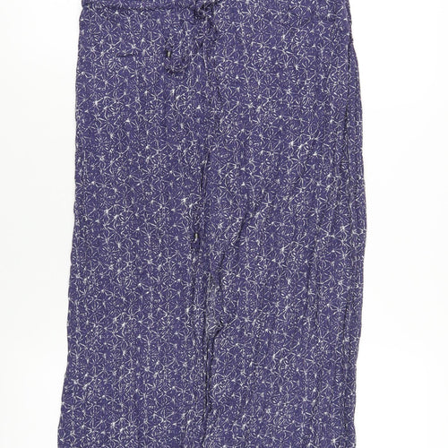 New Look Womens Blue Geometric Viscose Maxi Size 8 Halter Pullover