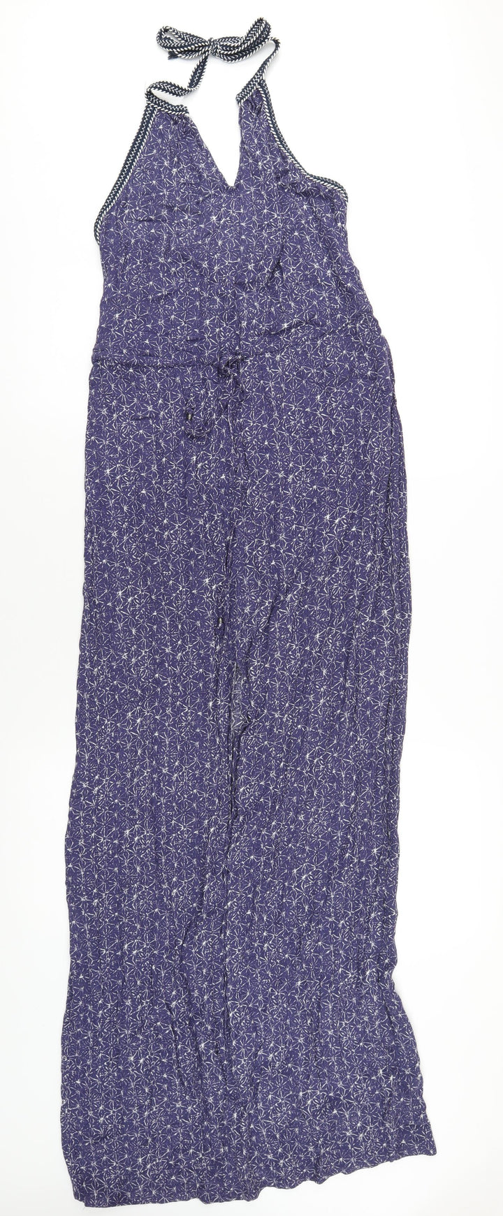New Look Womens Blue Geometric Viscose Maxi Size 8 Halter Pullover