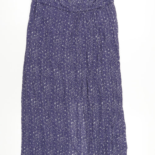 New Look Womens Blue Geometric Viscose Maxi Size 8 Halter Pullover