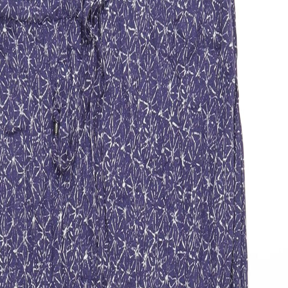 New Look Womens Blue Geometric Viscose Maxi Size 8 Halter Pullover