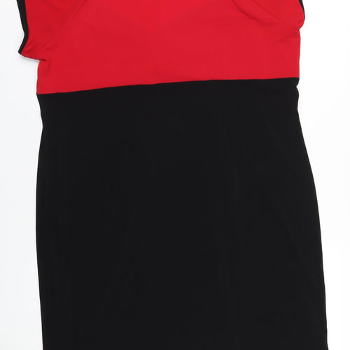 Kaleidoscope Womens Black Polyester Pencil Dress Size 22 V-Neck Pullover