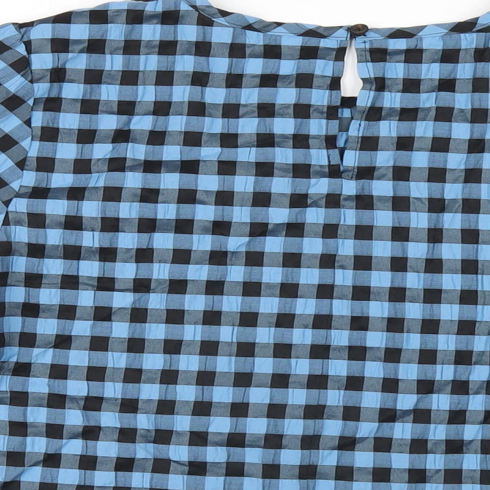 Marks and Spencer Womens Blue Polyester Basic T-Shirt Size 20 Collared