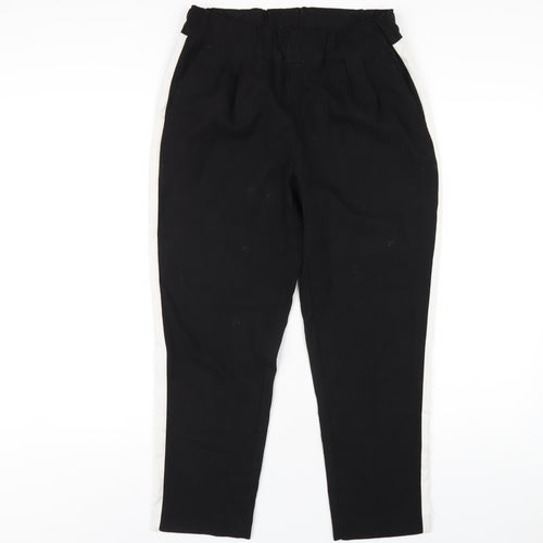 Zara Womens Black Polyester Carrot Trousers Size M L25 in Regular