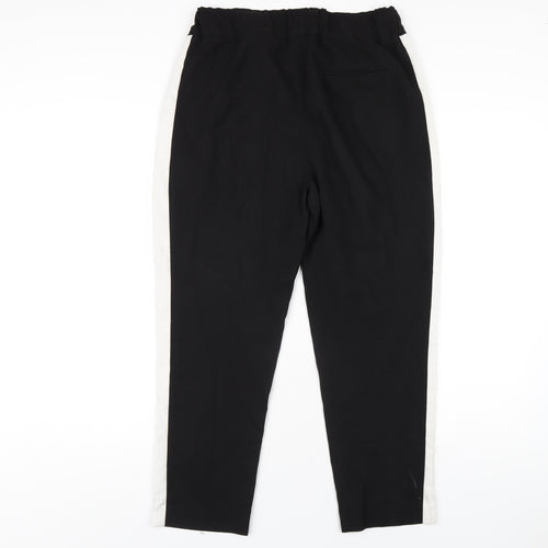 Zara Womens Black Polyester Carrot Trousers Size M L25 in Regular