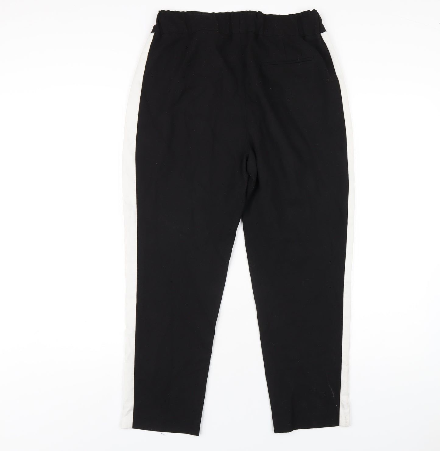 Zara Womens Black Polyester Carrot Trousers Size M L25 in Regular