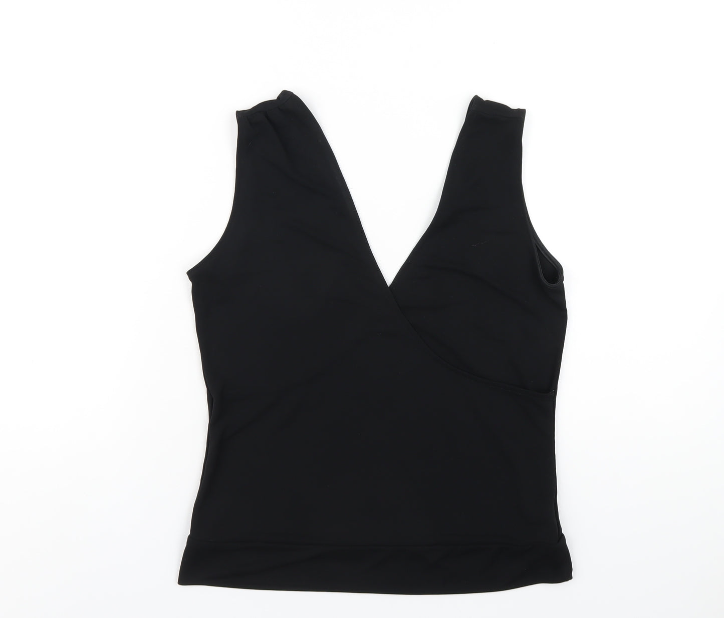 Marks and Spencer Womens Black Polyester Basic Tank Size 12 V-Neck
