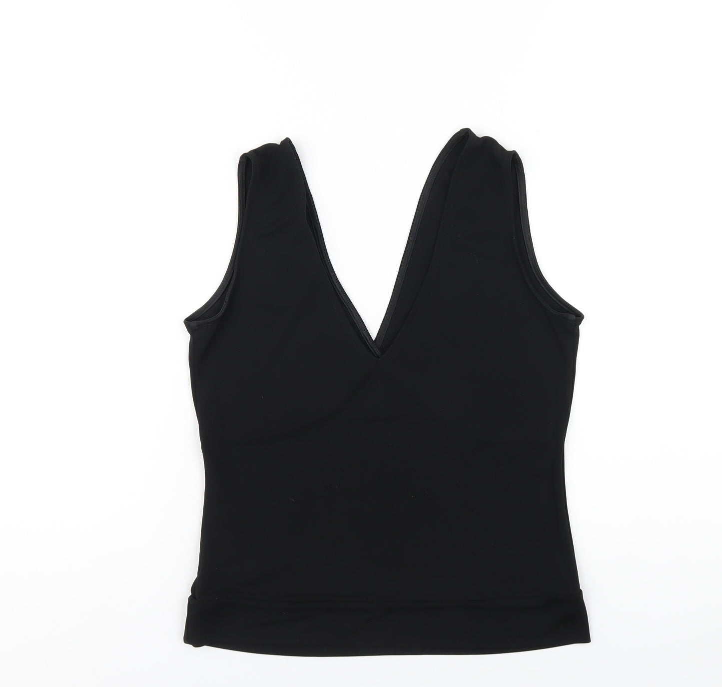 Marks and Spencer Womens Black Polyester Basic Tank Size 12 V-Neck